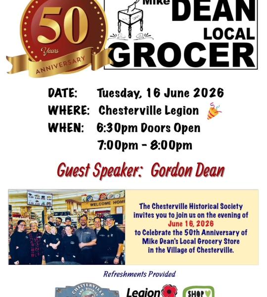 Chesterville Historical Society Poster - June 16 2026