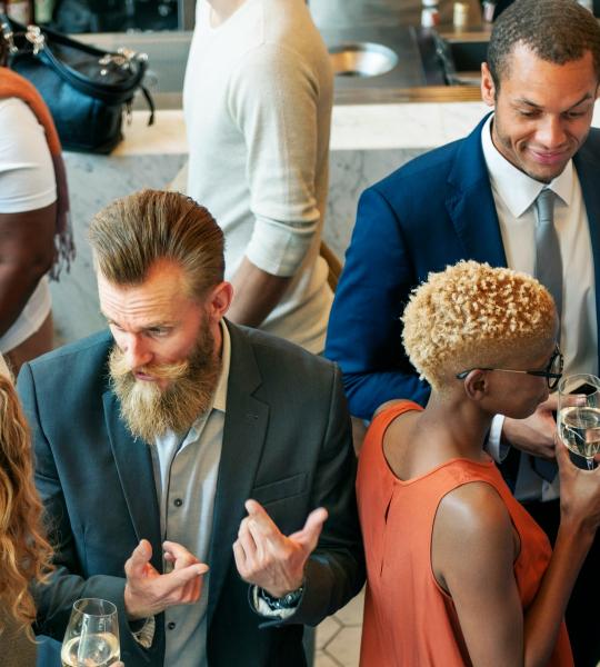 busy business networking event