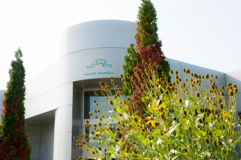 Flowers in front of Township Office