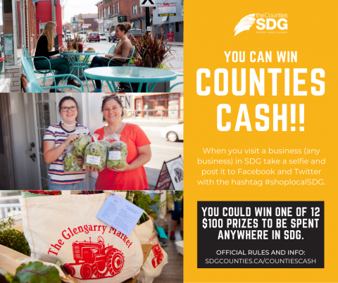 Advertising Poster for the Win Counties Cash Promotion