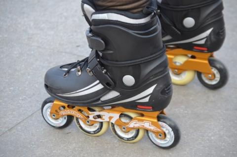Black coloured roller skates