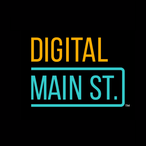 Orange and Blue Digital Main St. Logo