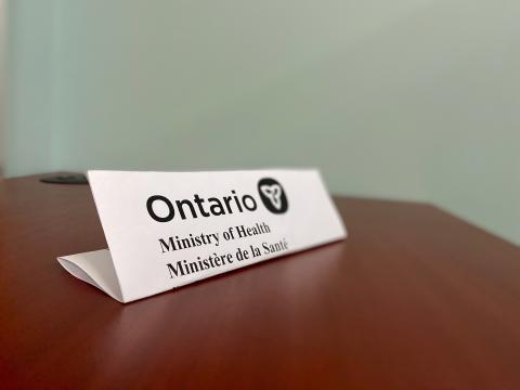Folded logo of Ontario Ministry of Health