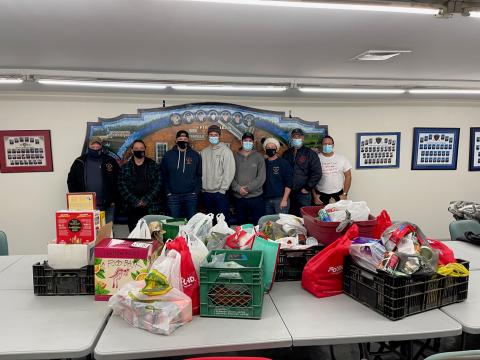 The Chesterville Fire Station collected food on Christmas Eve.