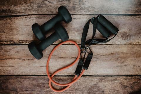 exercise weights and band