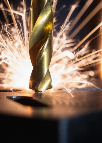 drill bit with sparks