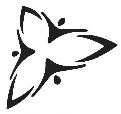 black and white Ontario Government Trillium logo