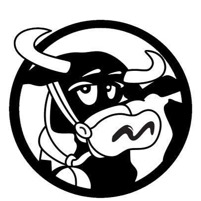 black and white cow logo