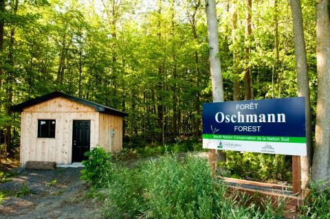 Oschmann Forest Trail Sign and Shack