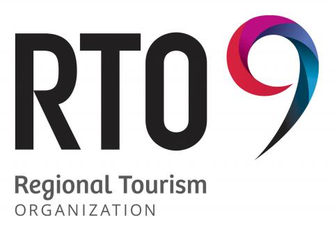 black and multi-colour rto 9 logo