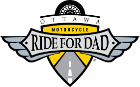 Ride for dad gray yellow logo