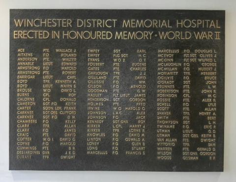 Plaque inside hospital