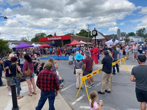 Crowds at art on the waterfront