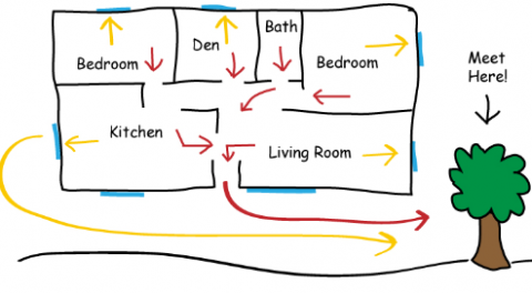 Floor plan of house to plan your escape 