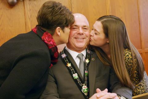 Warden Fraser and family at County Council