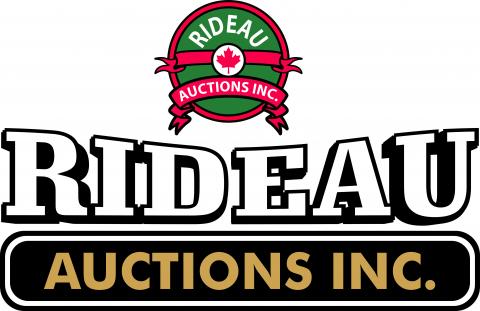 Rideau Auctions Logo with black and gold text