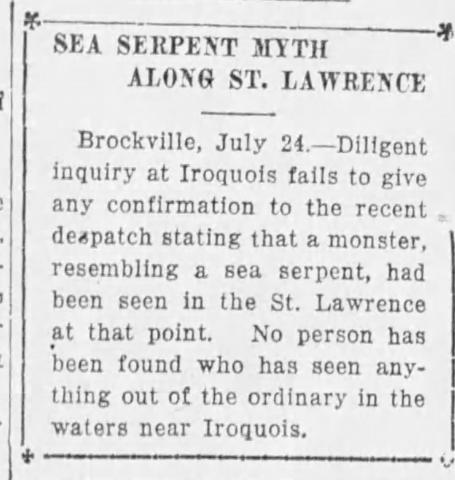 sea serpent newspaper clipping