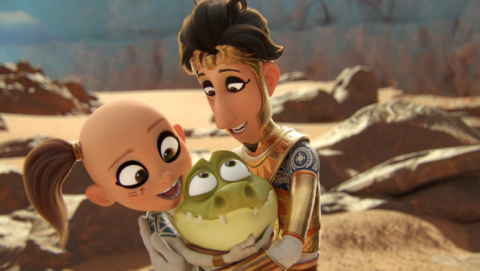 Mummies characters and animal hugging