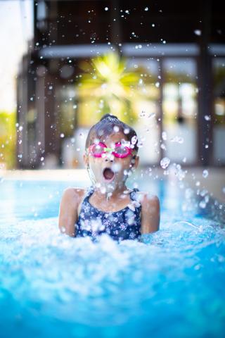 swimming jumping in water