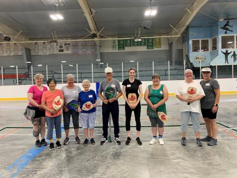 Pickleball players in Sam Ault Arena