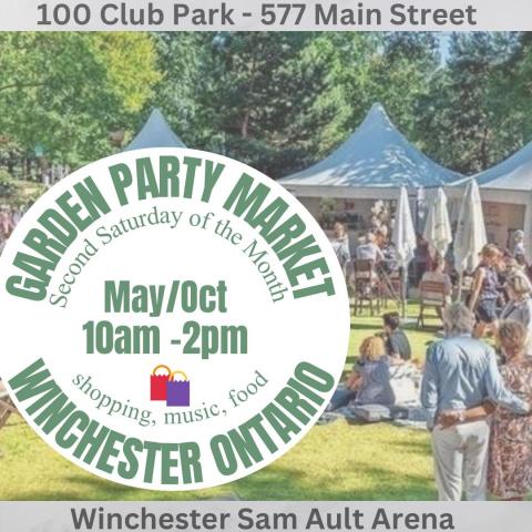 2024 Garden Party Market Poster with Dates and Times