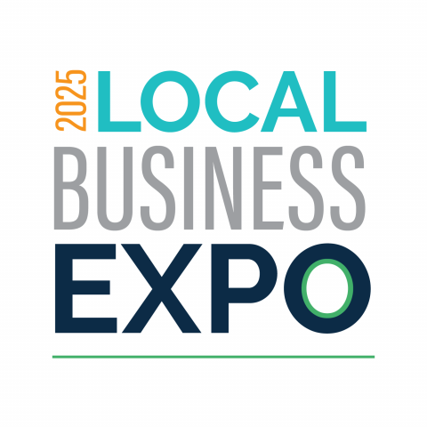 Business Expo Blue and Black text logo