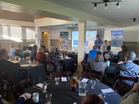 Busy breakfast meeting