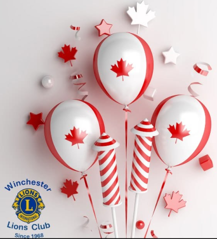 Red and white Canada Day Ballons