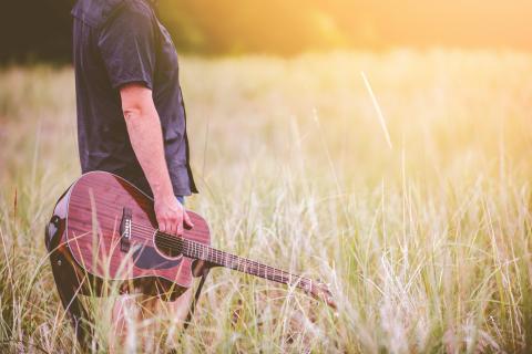 County singer in field